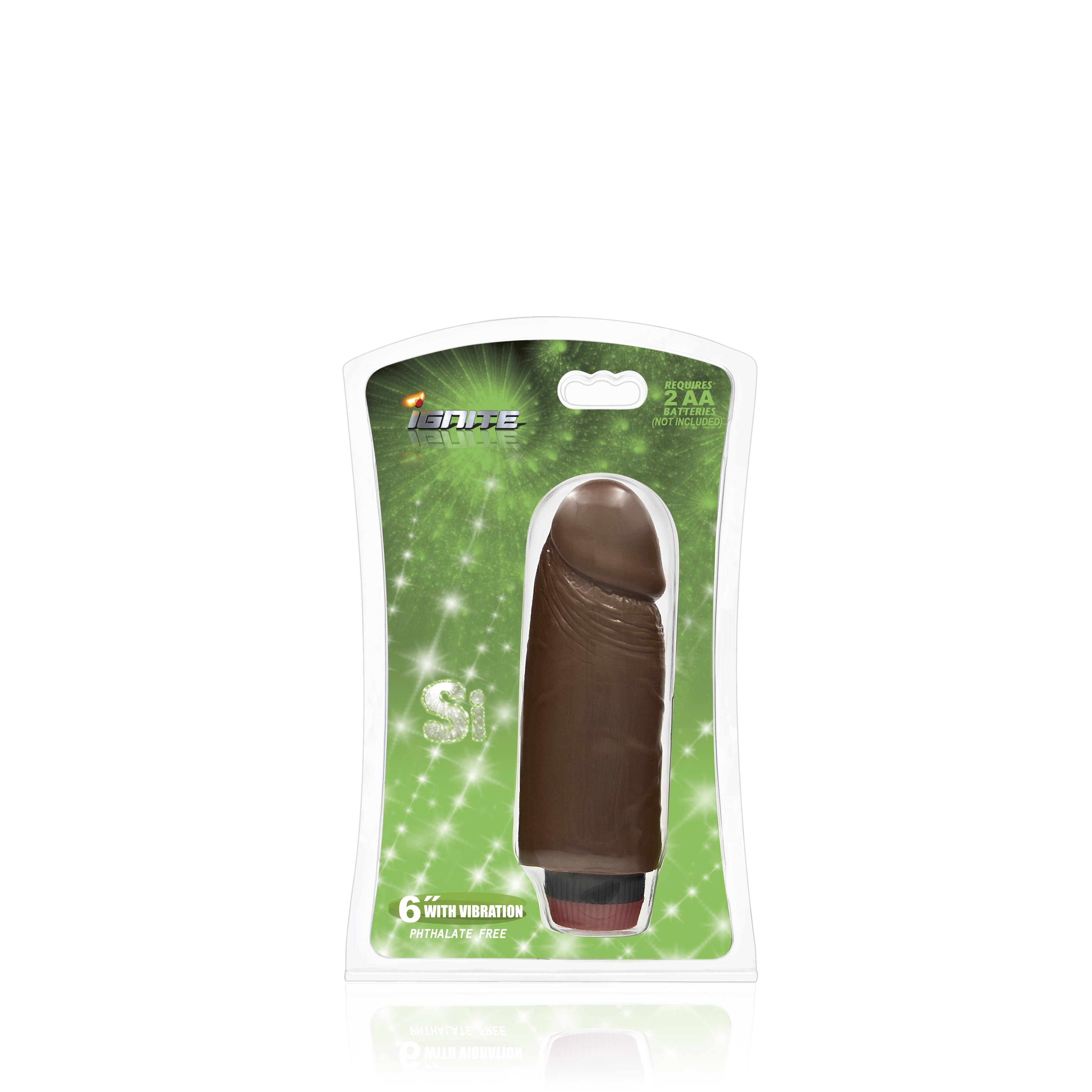 SI IGNITE Cock Dong with Vibration, Brown, 15 cm SI IGNITE Cock Dong with Vibration, Brown, 15 cm