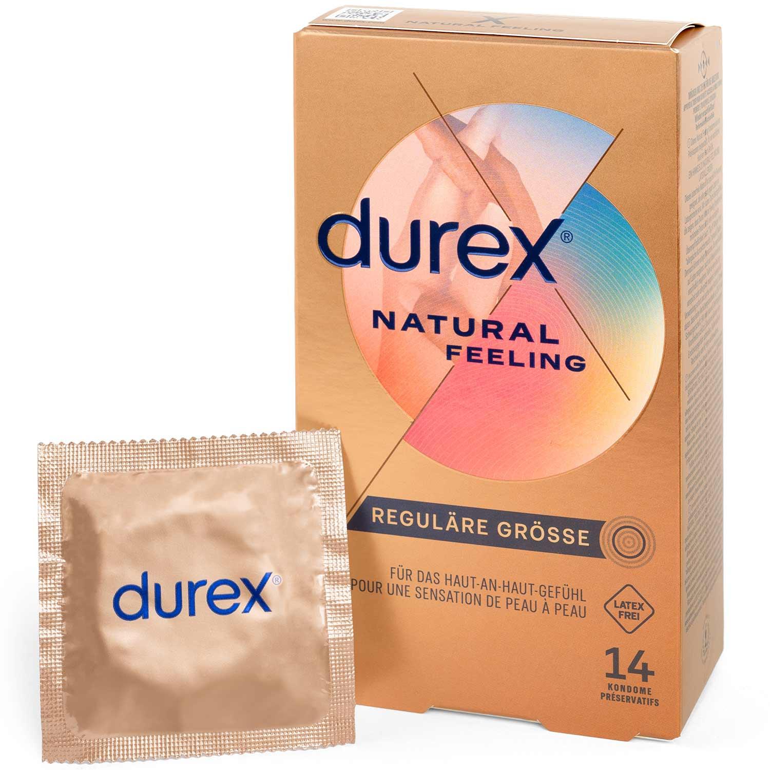 Durex Natural Feeling Condoms 14 pcs, Latex Free, with Reservoir, Ø 56mm, 200mm