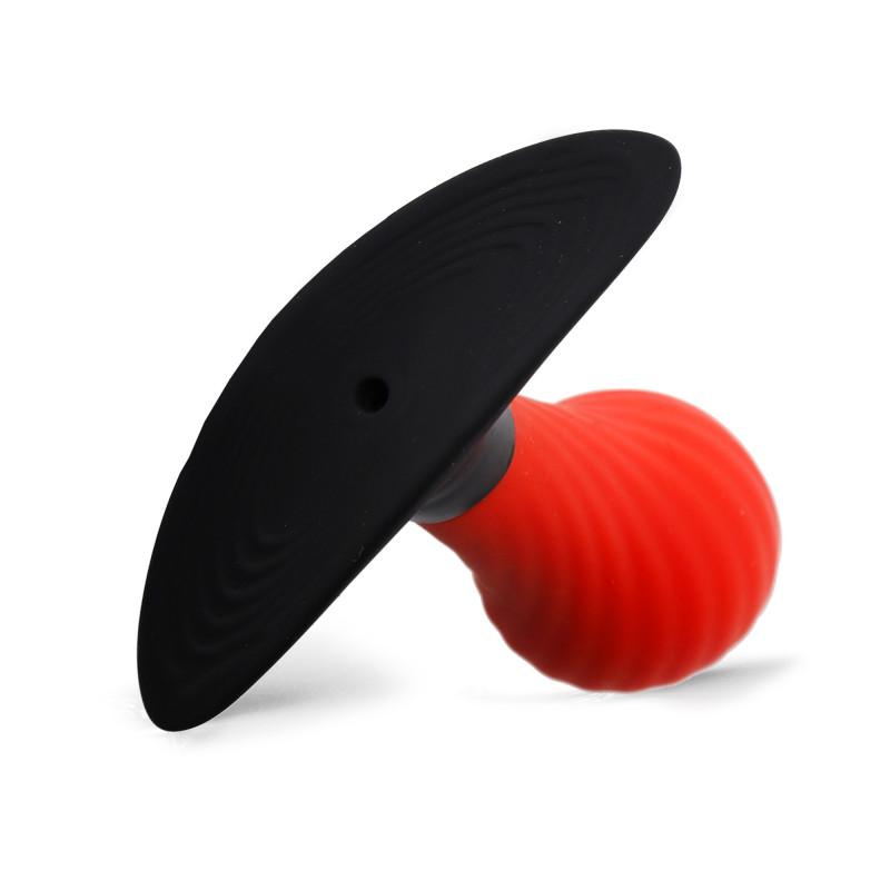Rude Rider Inflatable Butt Plug Black/Red with Steel Ball inside Rude Rider Inflatable Butt Plug Black/Red with Steel Ball inside