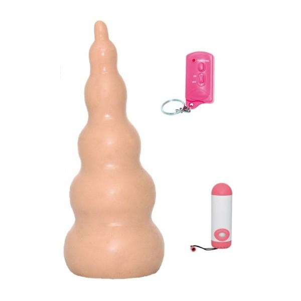 Cone Coma Vibrating Butt Plug, Flesh, 17,8cm