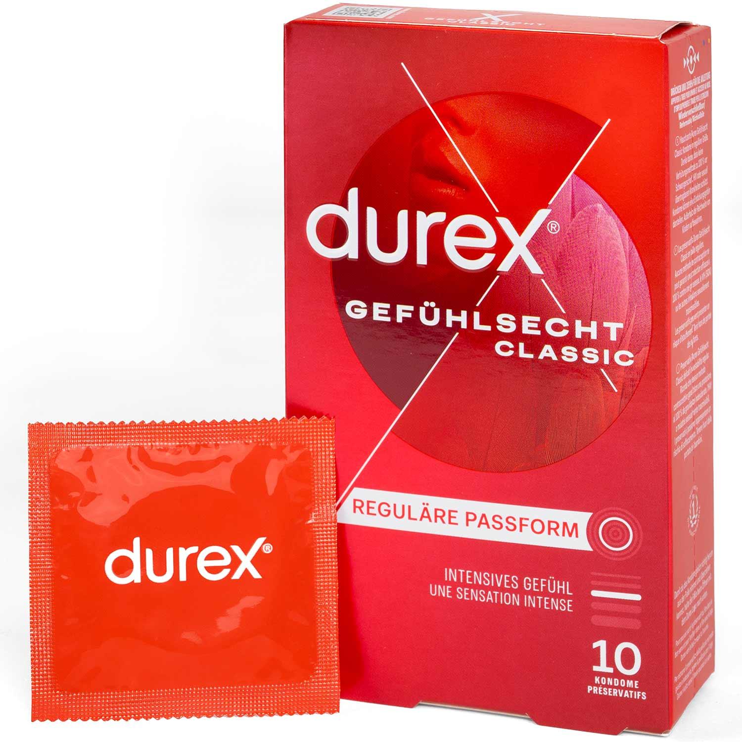 Durex Gefühlsecht Classic Condoms 10pcs, with Reservoir, Ø 56mm, 195mm