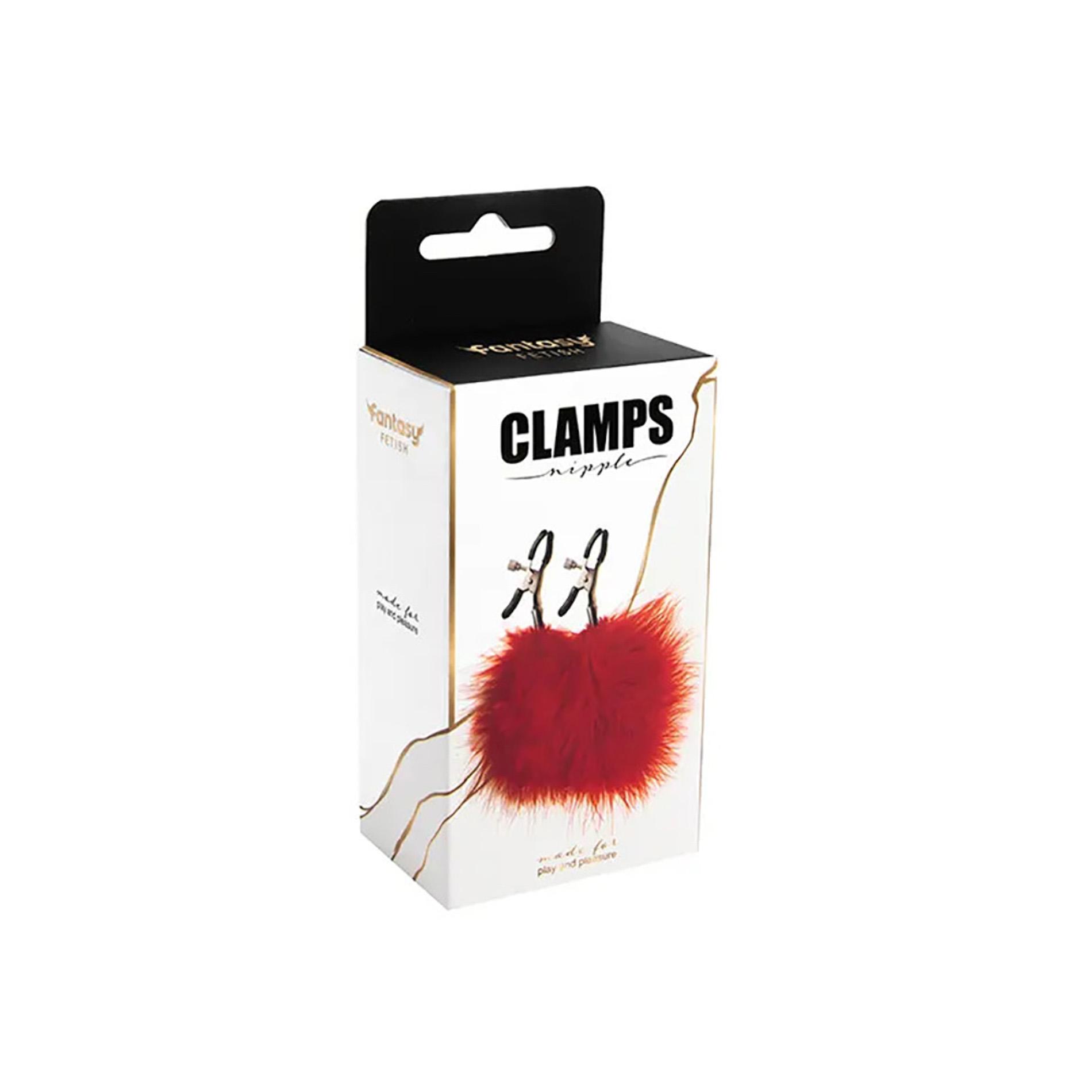 Feather nipple clamps with adjustable pressure, red