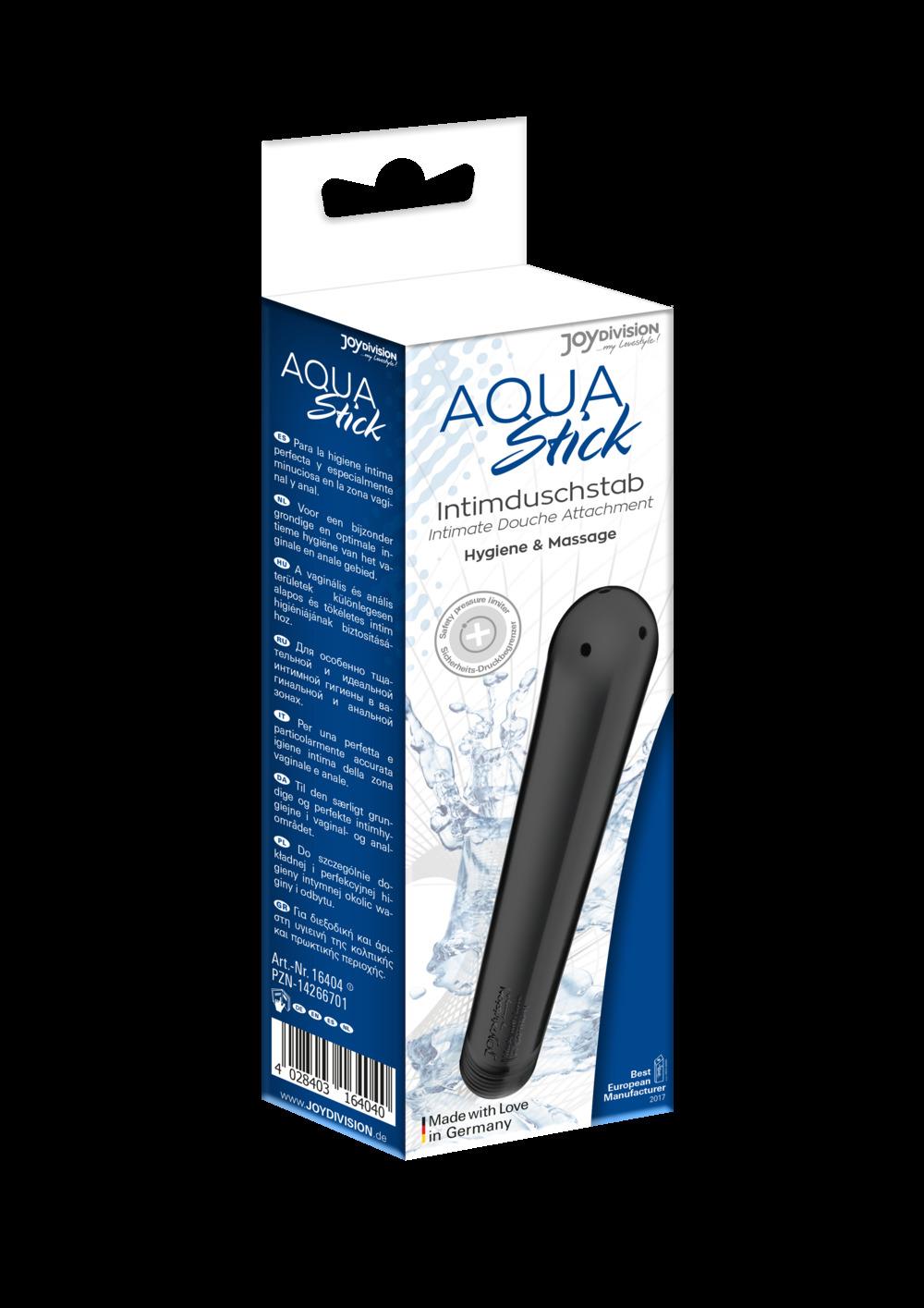 AQUAstick Intimate Douche Attachment with 3 Nozzles, Black, 15 cm