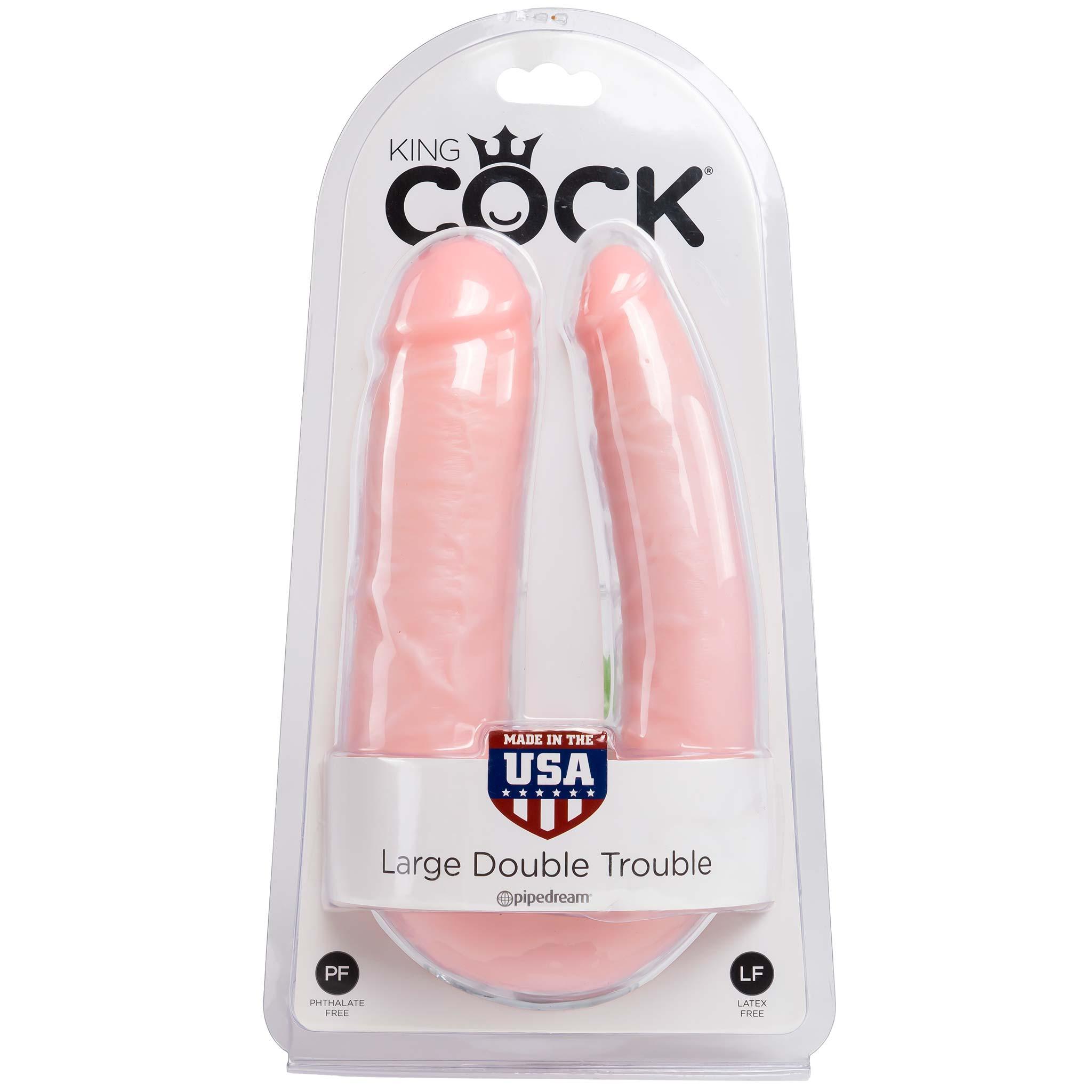 KING COCK U-Shaped Large Double Trouble, 44,4 cm, Flesh