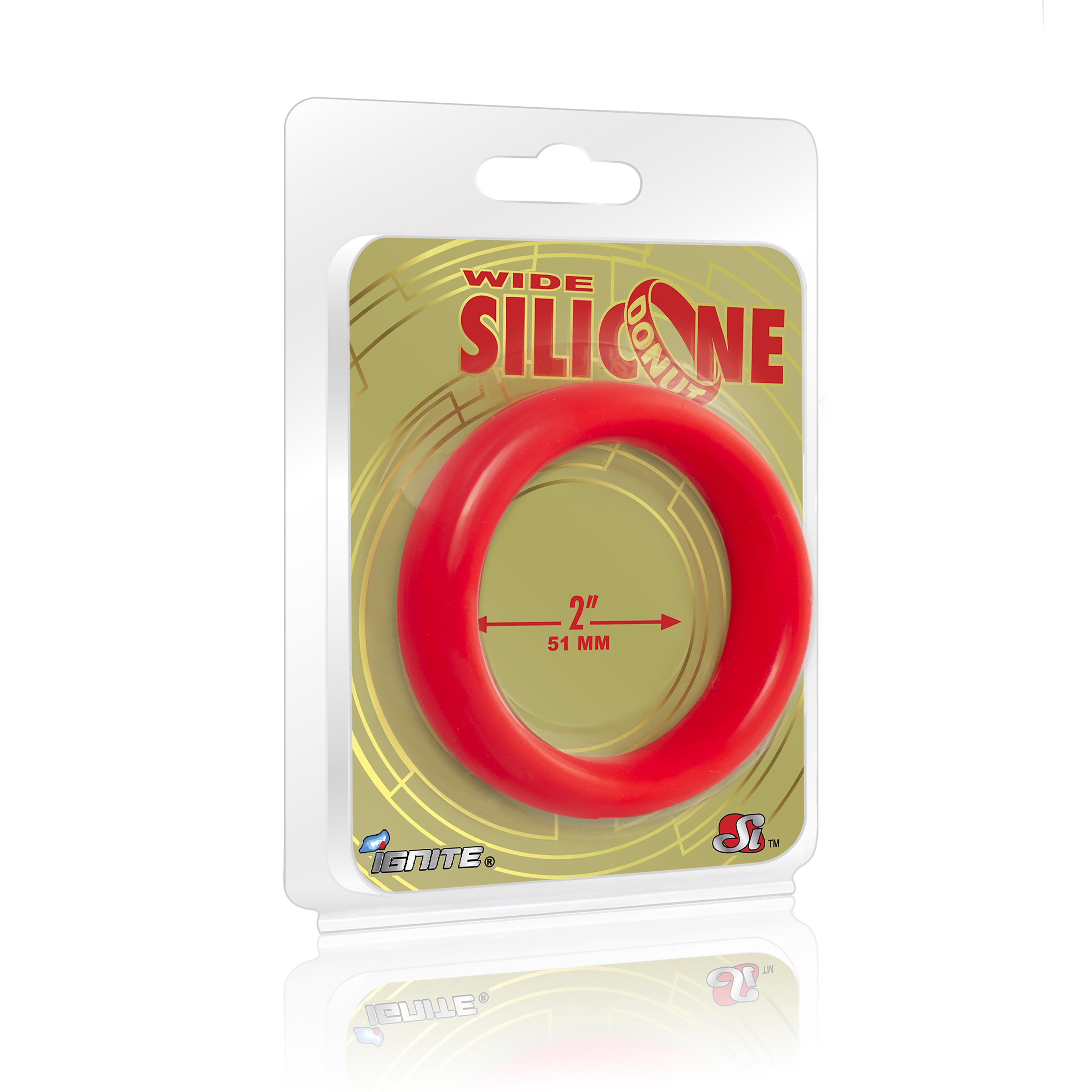 SI IGNITE Wide Silicone Donut Cockring, ¯ 51 mm, Red