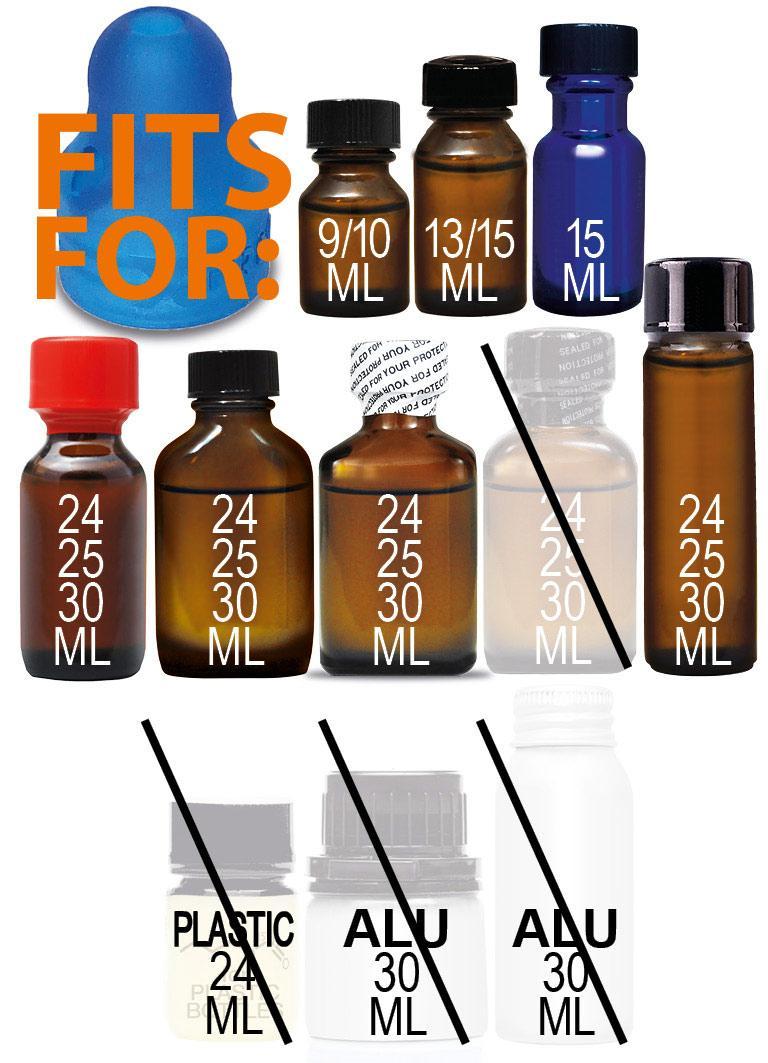 XTRM Solo Small Sniffer, Poppers Inhaler for Most Bottles, Ø 2 cm, Blue