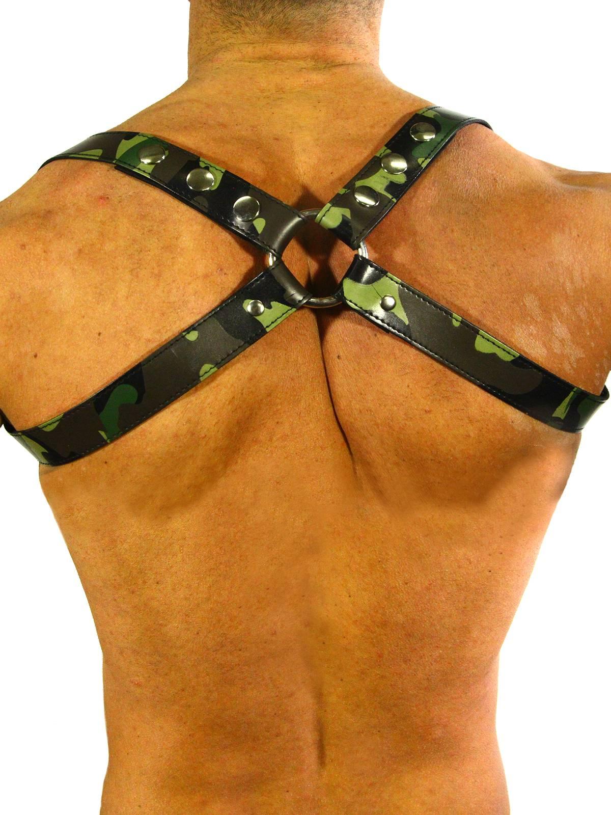 RudeRider Shoulder X-Back Harness Leather Camo/Chrome, M size RudeRider Shoulder X-Back Harness Leather Camo/Chrome, M size