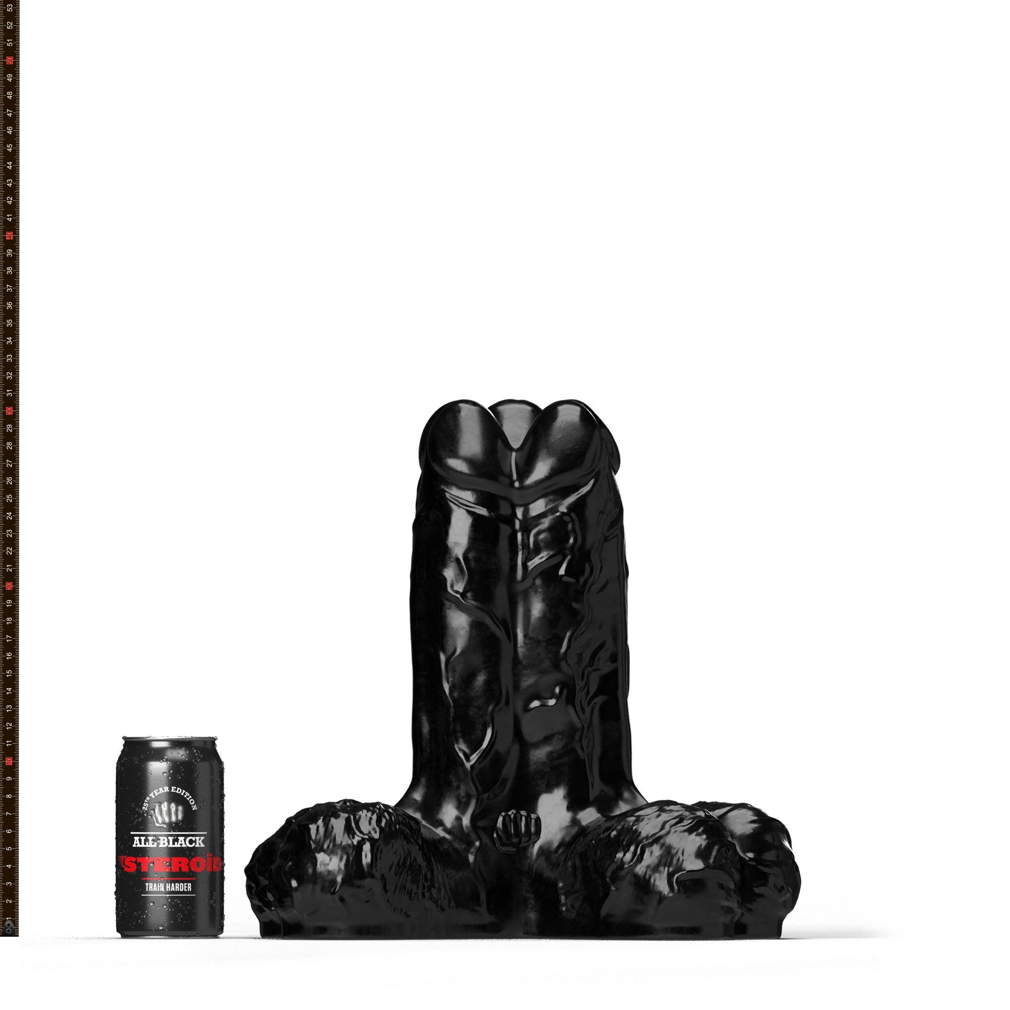 All Black Steroid Gape, Set, and Match Dildo, 32,5 cm