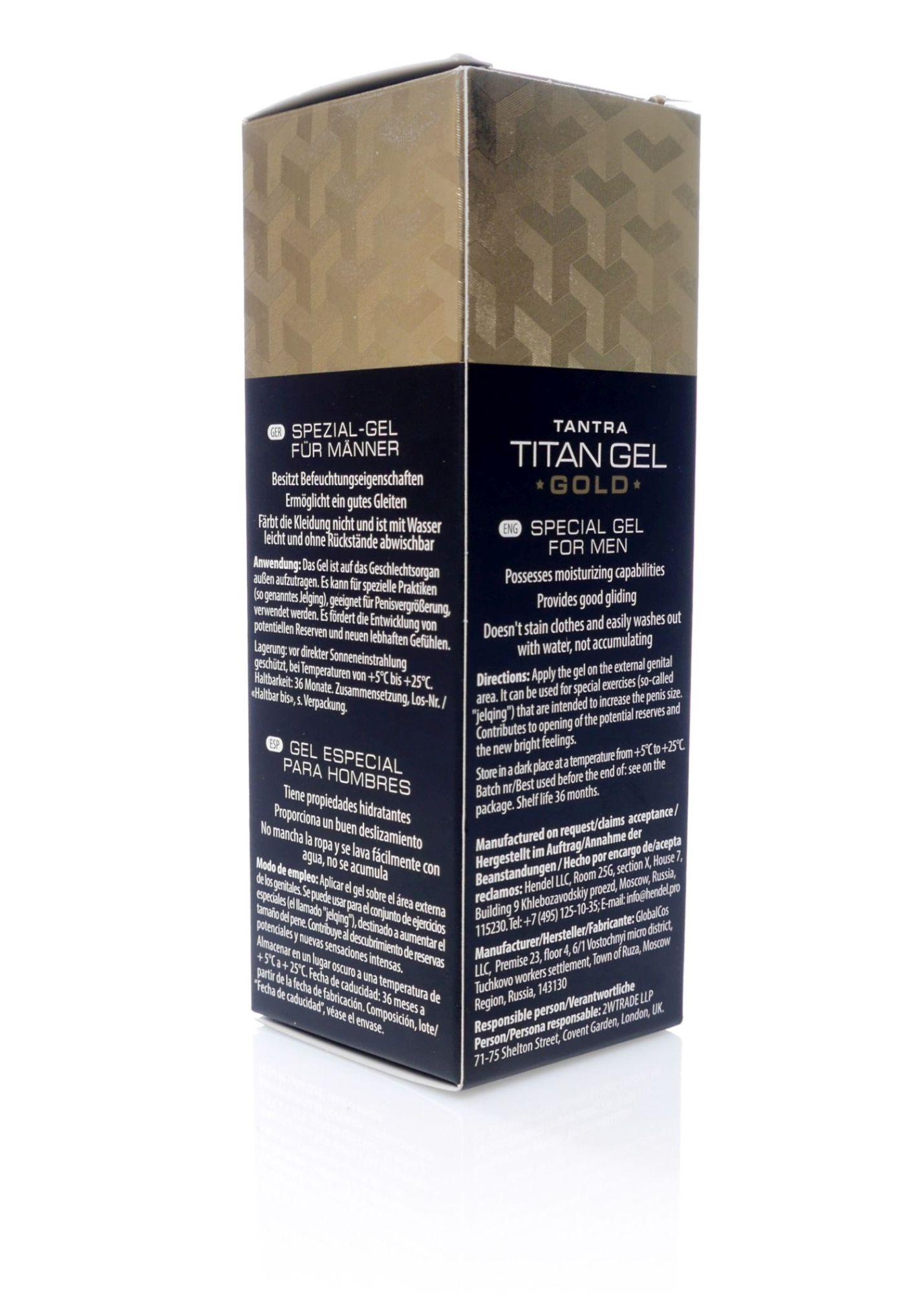 Tantra Titan Gel Gold, PREMIUM Male Enhancement Gel Lubricant 50ml (Original)