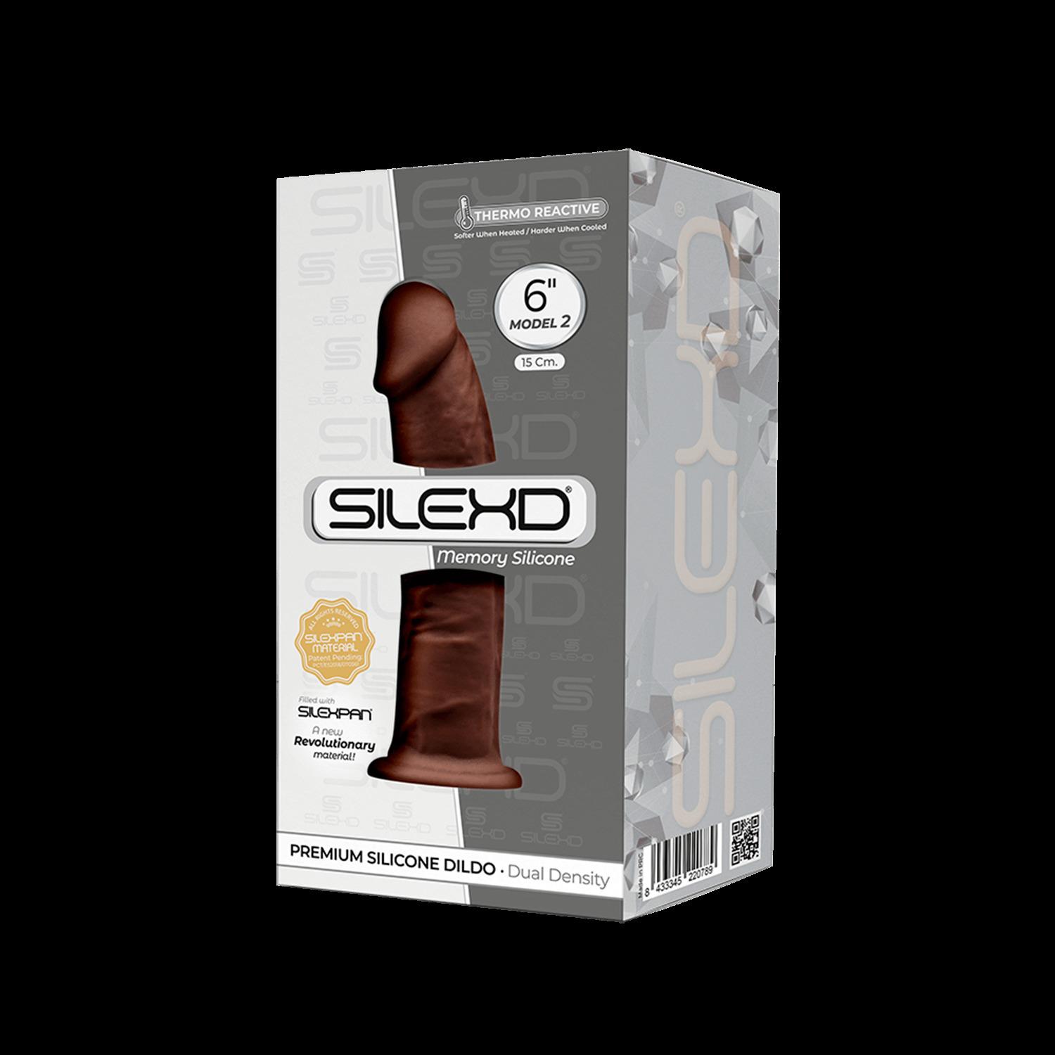 SILEXD Premium Silicone Dildo Model 2, 15,4 cm, Brown