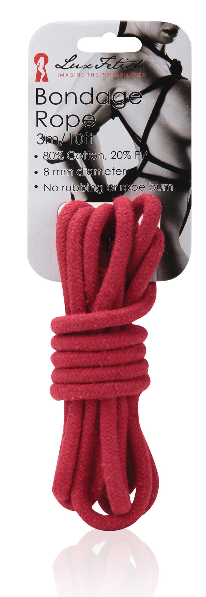 LUX FETISH Bondage Rope, Red, 300 cm (9,8 ft.)