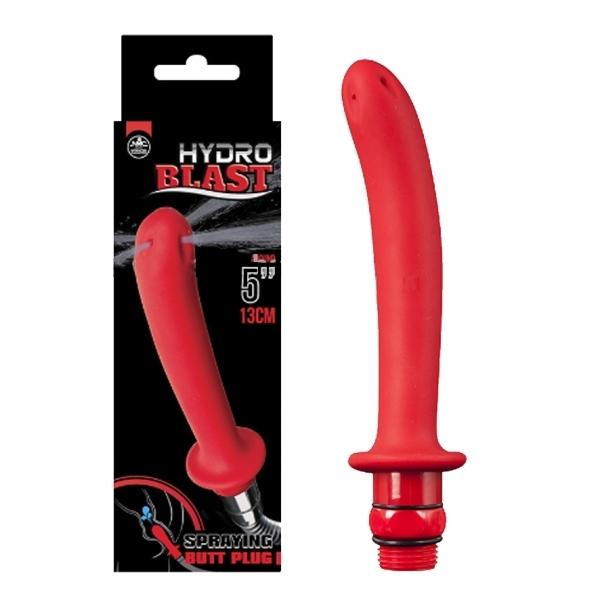 Hydro Blast, Spraying Butt Plug, Douche Nozzle, Silicone, Red, 13 cm (5 in)