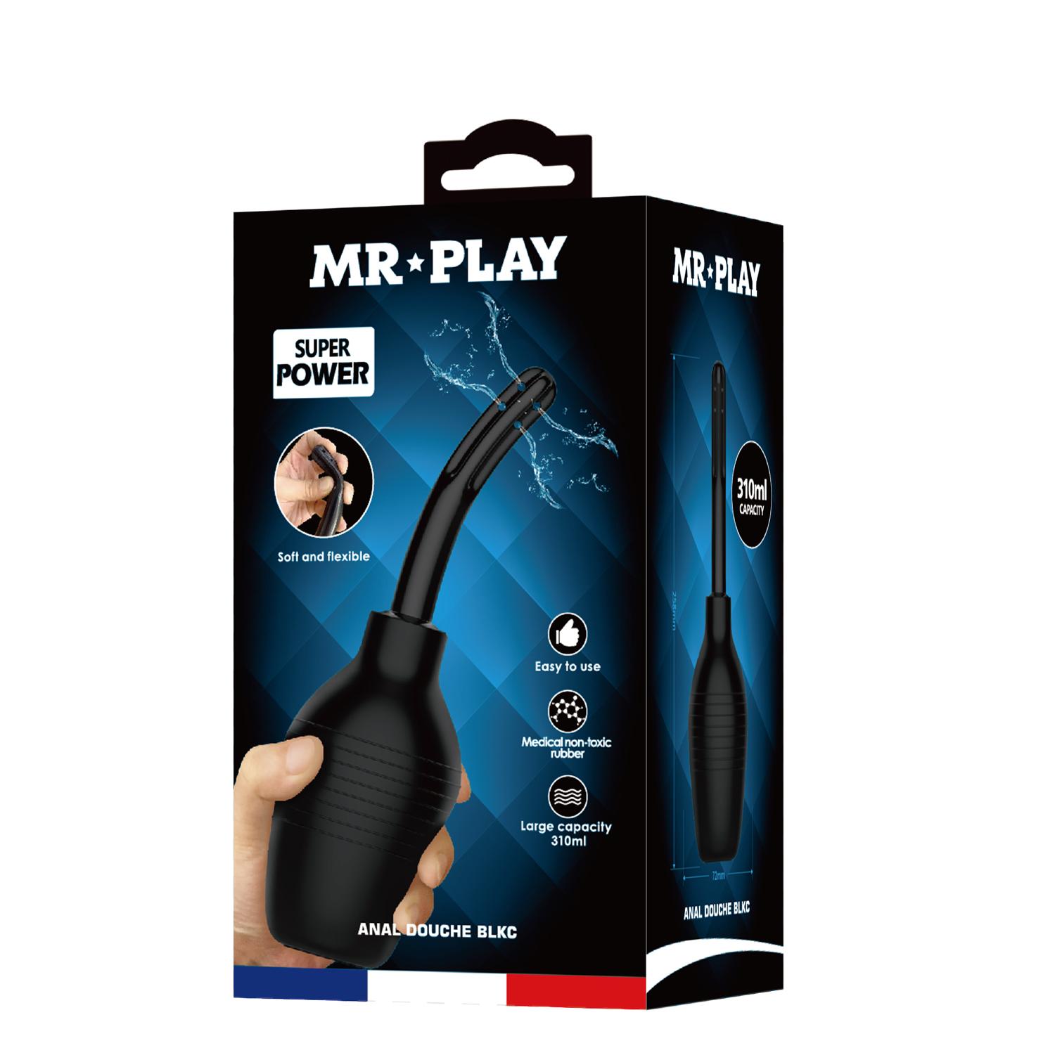 MR PLAY - Anal Douche, Anal Douche Enema Cleaner, the nozzle length: 145mm, capacity: 310ml, Color: Black 72-120-138