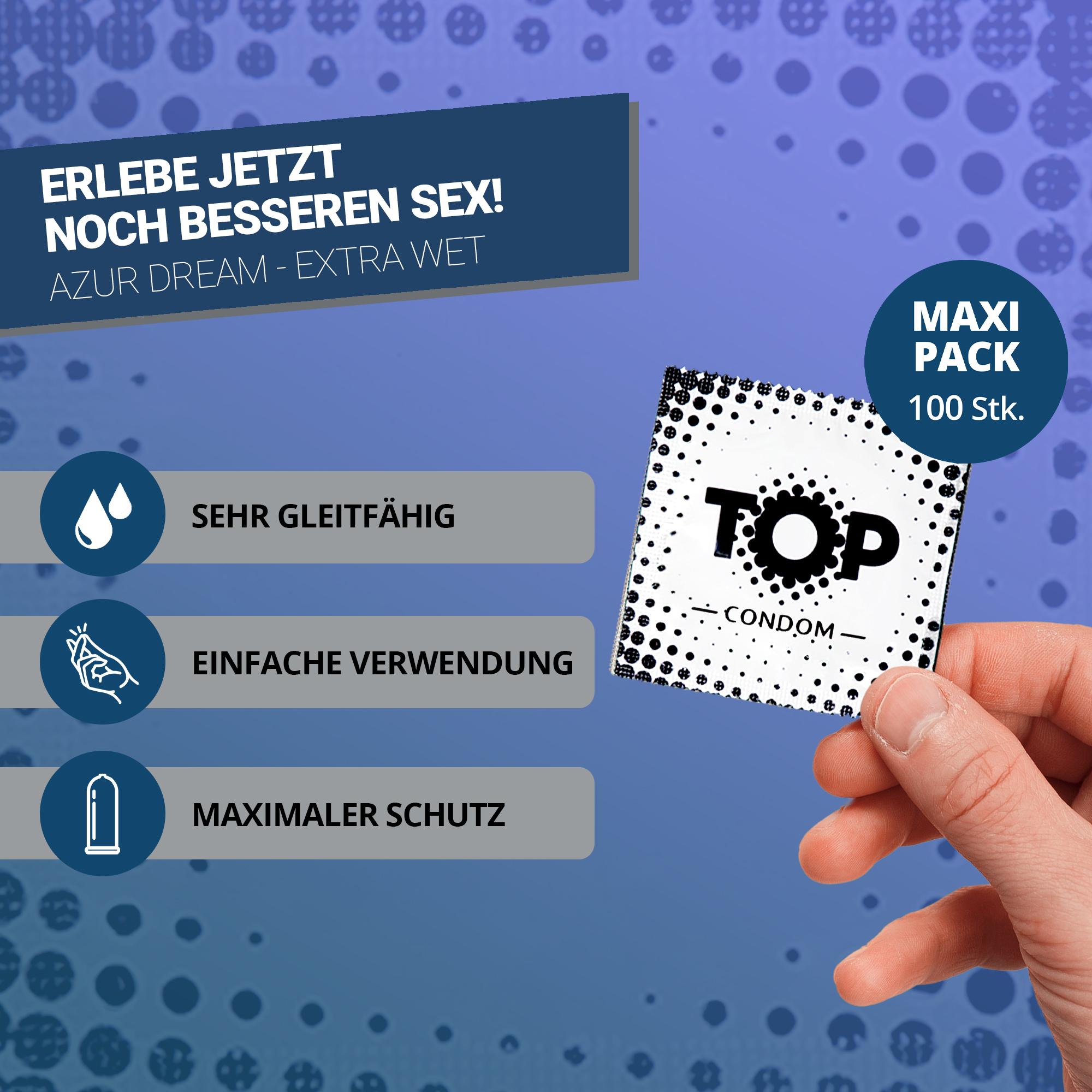 TOP Condoms Extra Wet: Azur Dream - Extra Wet, Packs of 100