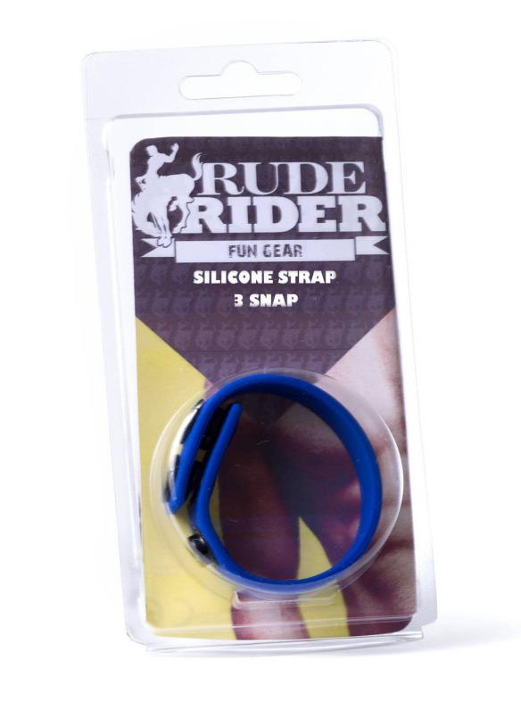 Rude Rider Silicone Cock Strap, Blue