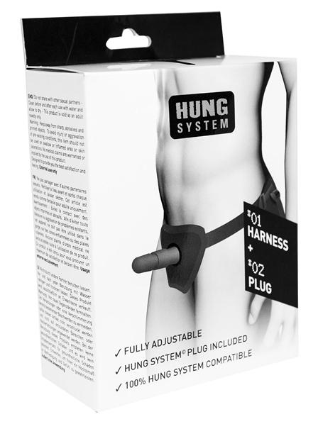 Hung System Insert Plug Strap On Harness, Black Hung System Insert Plug Strap On Harness, Black